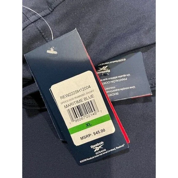 Reebok Women's Slim Speed Duo Running Shorts Maritime Blue Sz XL NWT - Picture 7 of 8